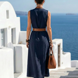 Myra | Robe Midi à Lignes Contrastées