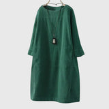 Marguerite | Robe Midi Décontractée en Velours Côtelé