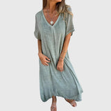 Nelle | Robe V-Cou Légère et Élégante