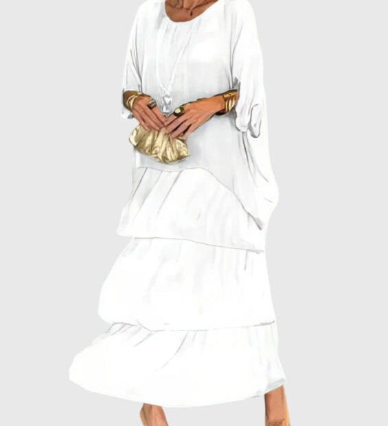 Bernadette | Robe Élégante Longue et Fluide