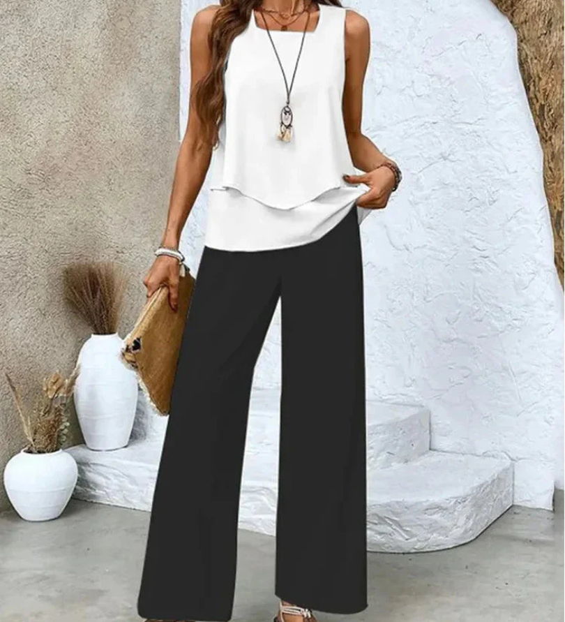 Ovelynra™ | Ensemble Haut Sans Manches et Pantalon Large