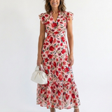 Lila | Robe Midi Évasée à Imprimé Floral