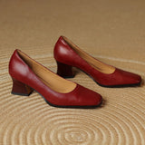 Bottines Carrées en Cuir Oriel