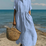 Alice | Robe Chemise en Coton à Boutons