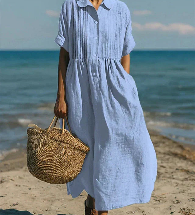 Alice | Robe Chemise en Coton à Boutons