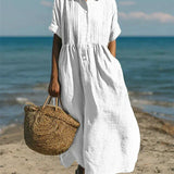 Alice | Robe Chemise en Coton à Boutons