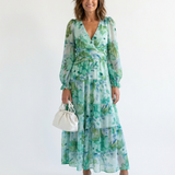 Althea | Robe Maxi Fleurie à Manches Longues