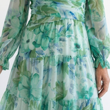 Althea | Robe Maxi Fleurie à Manches Longues