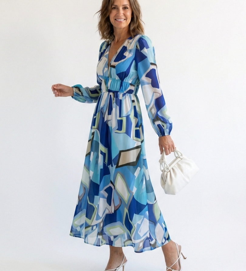 Althea | Robe Maxi Fleurie à Manches Longues
