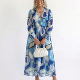 Althea | Robe Maxi Fleurie à Manches Longues