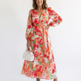 Althea | Robe Maxi Fleurie à Manches Longues
