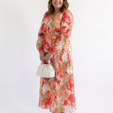 Althea | Robe Maxi Fleurie à Manches Longues