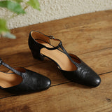 Escarpins T-bar en cuir Elowen