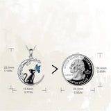 Collier Pendentif en Cristal de Chat de Lune et Papillon