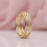Élise | Bague Ajourée à Motifs Gravés