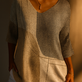 Pull en Tricot pour Femmes avec Motif Géométrique Abstrait