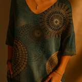 Pull en tricot abstrait géométrique totem vintage pour femmes