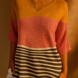 Impression artistique en tricot à motif abstrait pour femmes