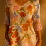 Vintage Women's Floral Knitted Jumper