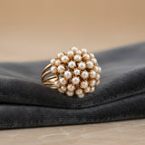 Bague en Or avec Perles Incrustées Élégante