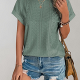 Jannicke | Blouse d'été légère avec délicate broderie ajourée