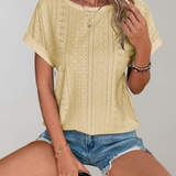 Jannicke | Blouse d'été légère avec délicate broderie ajourée