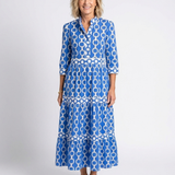 Ysolde | Robe midi à manches trois quarts avec motif chaîne