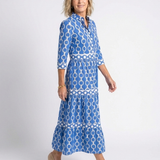 Ysolde | Robe midi à manches trois quarts avec motif chaîne