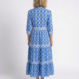 Ysolde | Robe midi à manches trois quarts avec motif chaîne