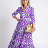 Ysolde | Robe midi à manches trois quarts avec motif chaîne