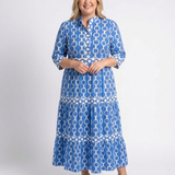 Ysolde | Robe midi à manches trois quarts avec motif chaîne