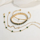 Ensemble de Bracelets en Pierre Précieuse Verte
