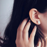 Boucles d'oreilles en argent sterling en forme de chat avec perles