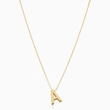 Collier initial en lettre d'amour | Or blanc