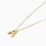 Collier initial en lettre d'amour | Or blanc