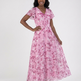 Ismeria | Robe Maxi en Chiffon Floral