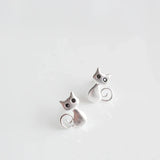Boucles d'oreilles en argent en forme de chat