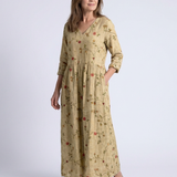 Marina | Robe Maxi à Manches Trois Quarts et Décolleté en V Floral