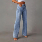 Leah - High-waisted wide-leg jeans