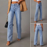 Leah - High-waisted wide-leg jeans