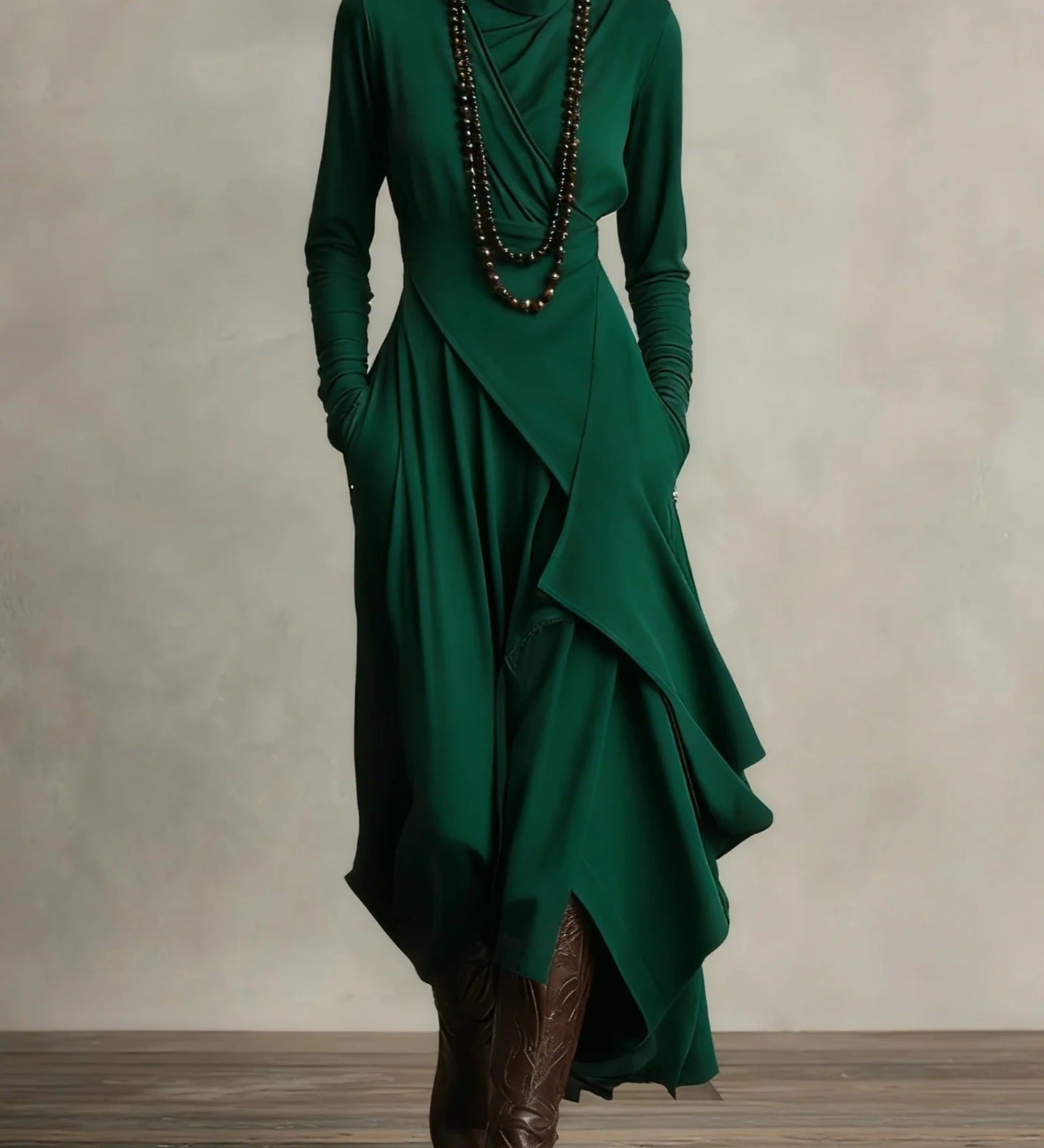 Natalia | Robe Maxi Tricot Asymétrique