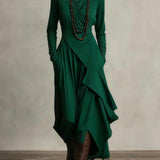 Natalia | Robe Maxi Tricot Asymétrique