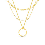 Collier Open Circle à Trois Rangées | Or Blanc