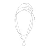Collier Open Circle à Trois Rangées | Or Blanc