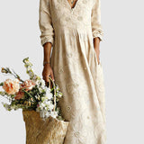 Clémence | Robe Longue Brodée à Motifs Floraux