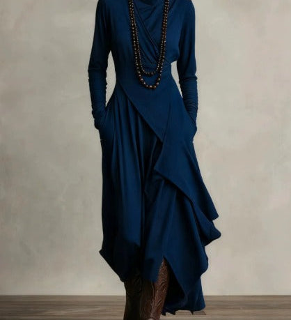 Natalia | Robe Maxi Tricot Asymétrique
