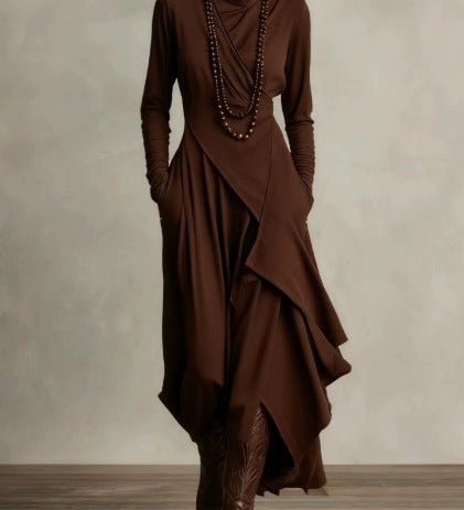 Natalia | Robe Maxi Tricot Asymétrique
