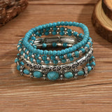Ensemble de Bracelets en Perles Turquoise Bohémien
