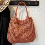 Sac Cabas en Paille | Grand Sac à Épaule Vintage