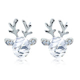 Boucles d'oreilles en cristal en forme de renne festif